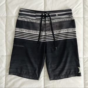 Men's HURLEY Swim Trunks Black + Grey + White